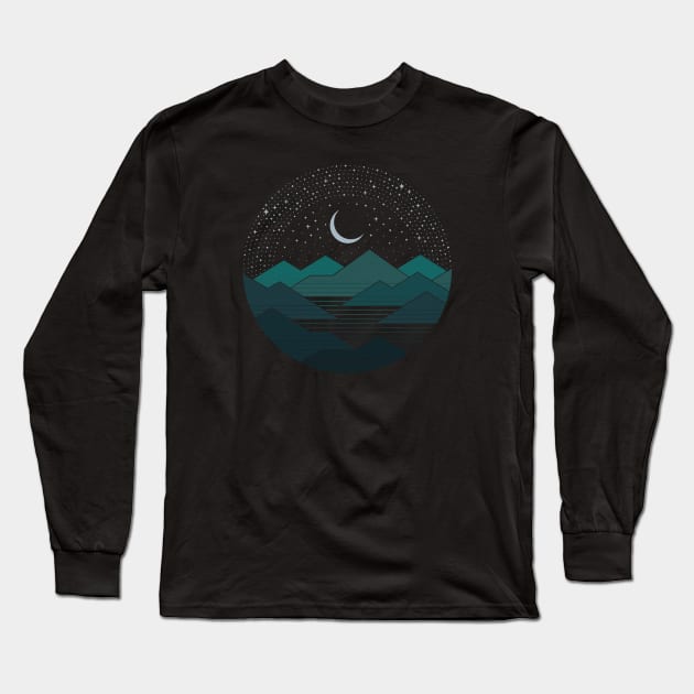 Between The Mountains and the Stars Long Sleeve T-Shirt by Thepapercrane